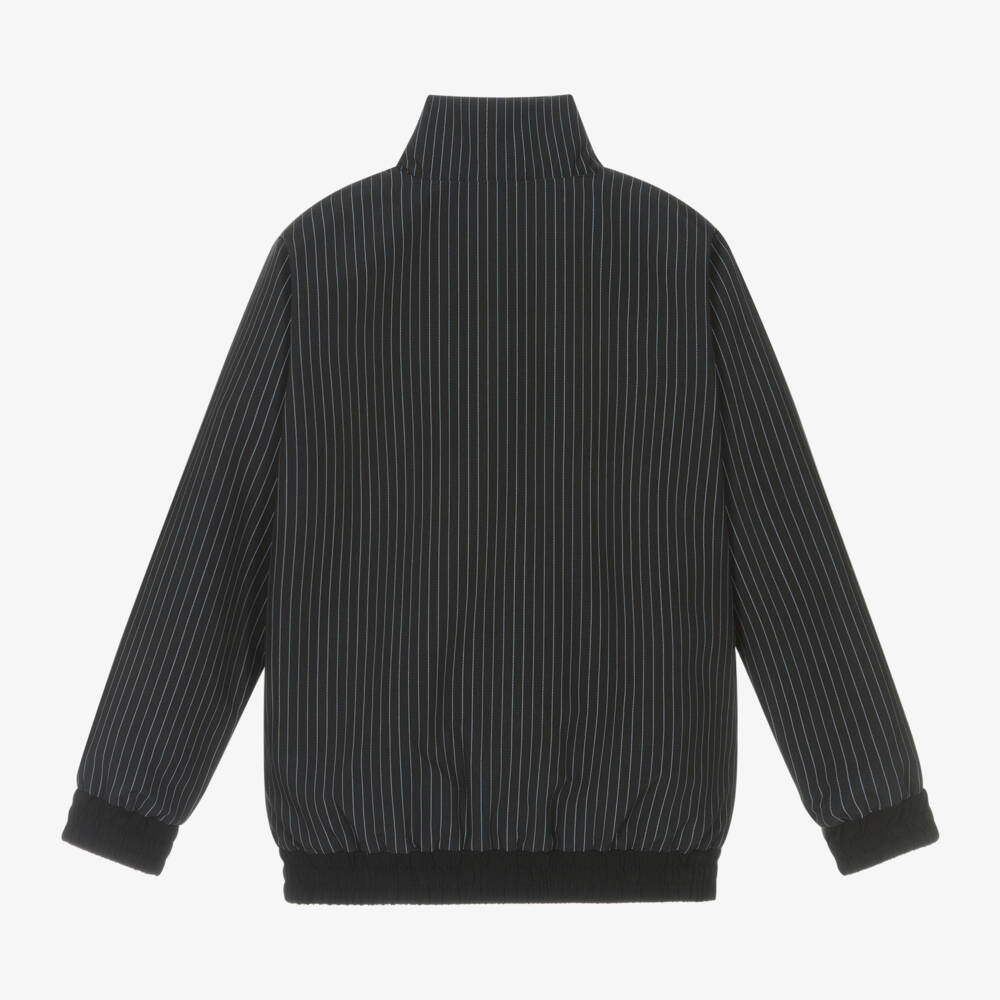 BOSS-Boys Sleek Black Pinstripe Coat | Childrensalon Outlet