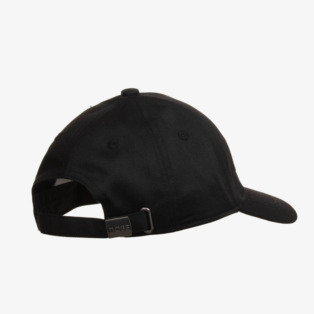 BOSS-Boys Sleek Black Twill Hat | Childrensalon Outlet
