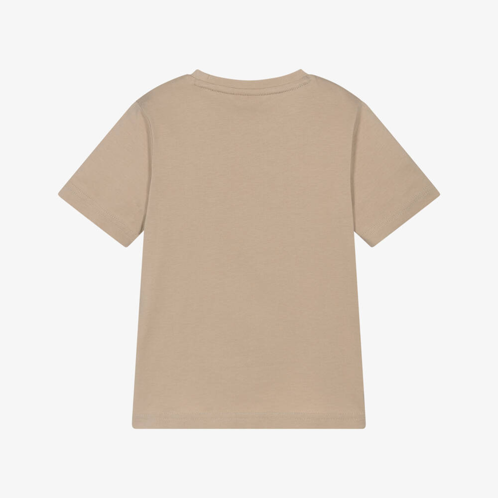 BOSS-Boys Soft Beige Jersey Tee | Childrensalon Outlet