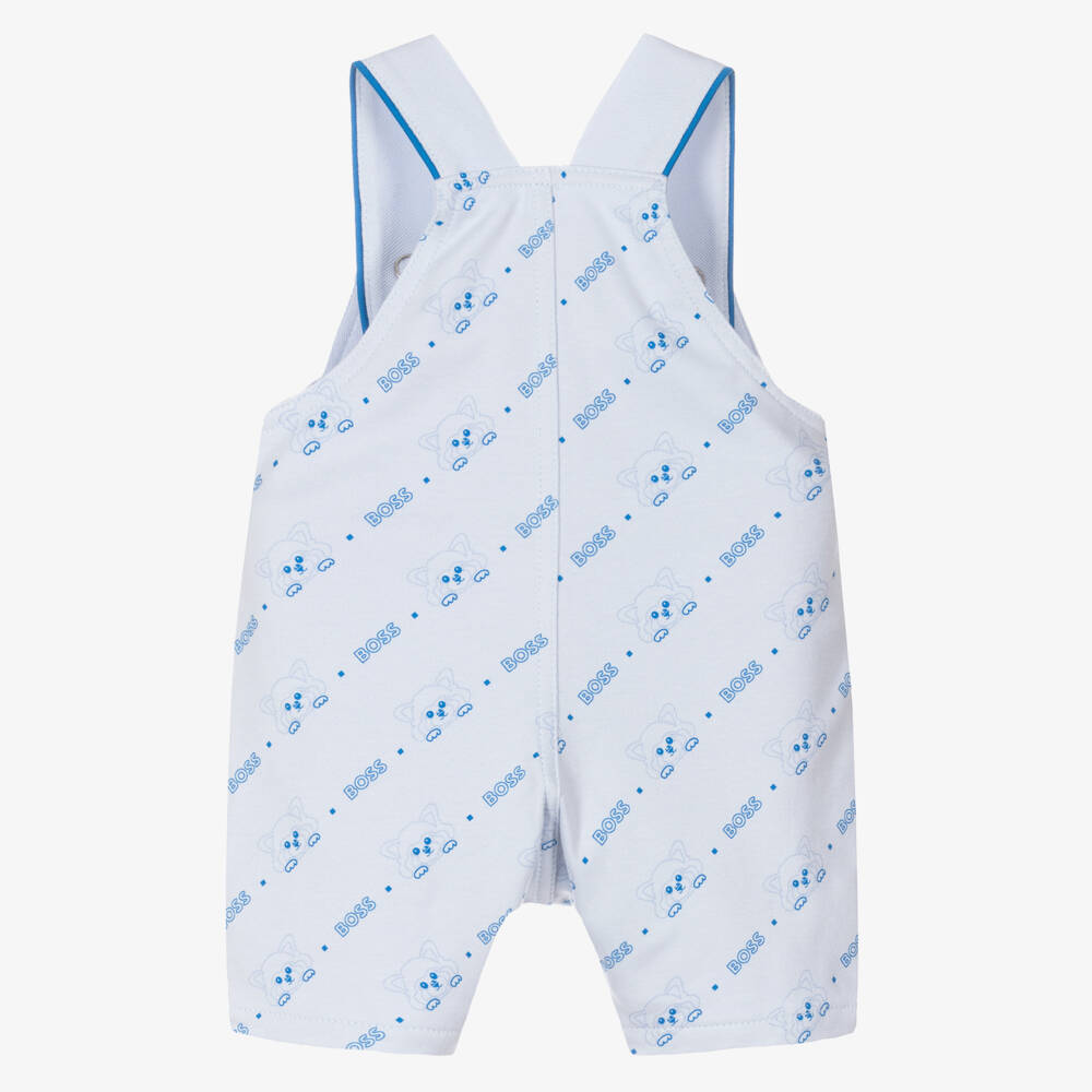 BOSS-Boys' Soft Blue Jersey Overalls | Childrensalon Outlet