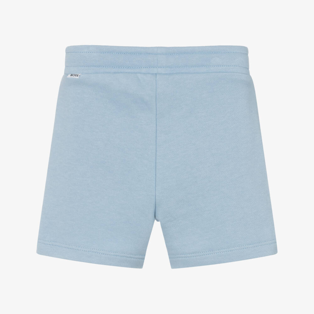 BOSS-Boys Soft Blue Jersey Shorts | Childrensalon Outlet