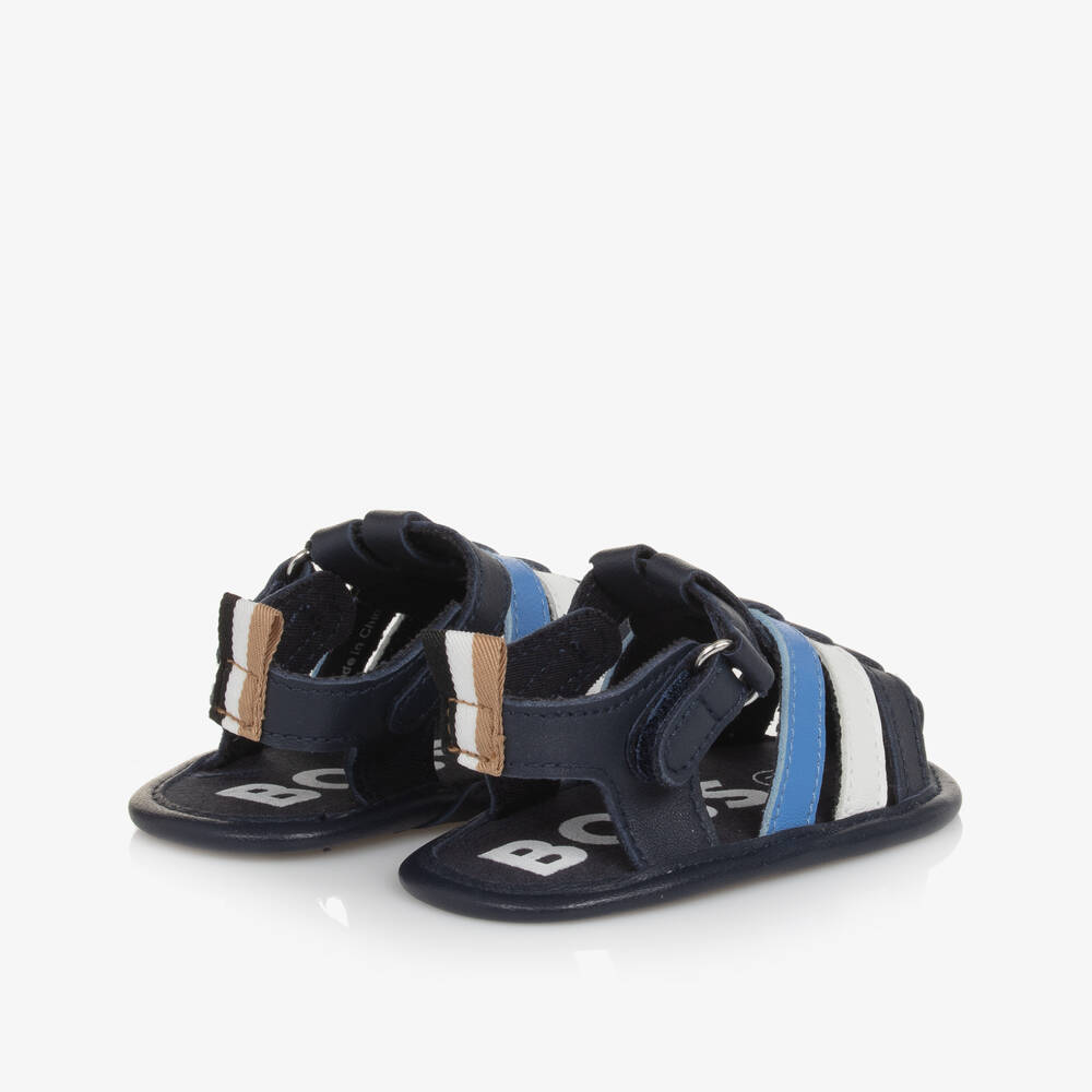 BOSS-Boys Soft Blue Leather Walkers | Childrensalon Outlet