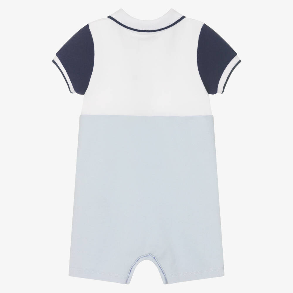 BOSS-Boys Soft Blue Polo Romper | Childrensalon Outlet