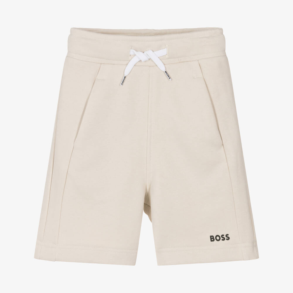 BOSS-Мягкие кремовые вязаные шорты для мальчиков | Childrensalon Outlet
