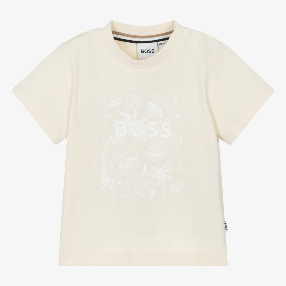 BOSS-Мягкая кремовая футболка для мальчиков | Childrensalon Outlet