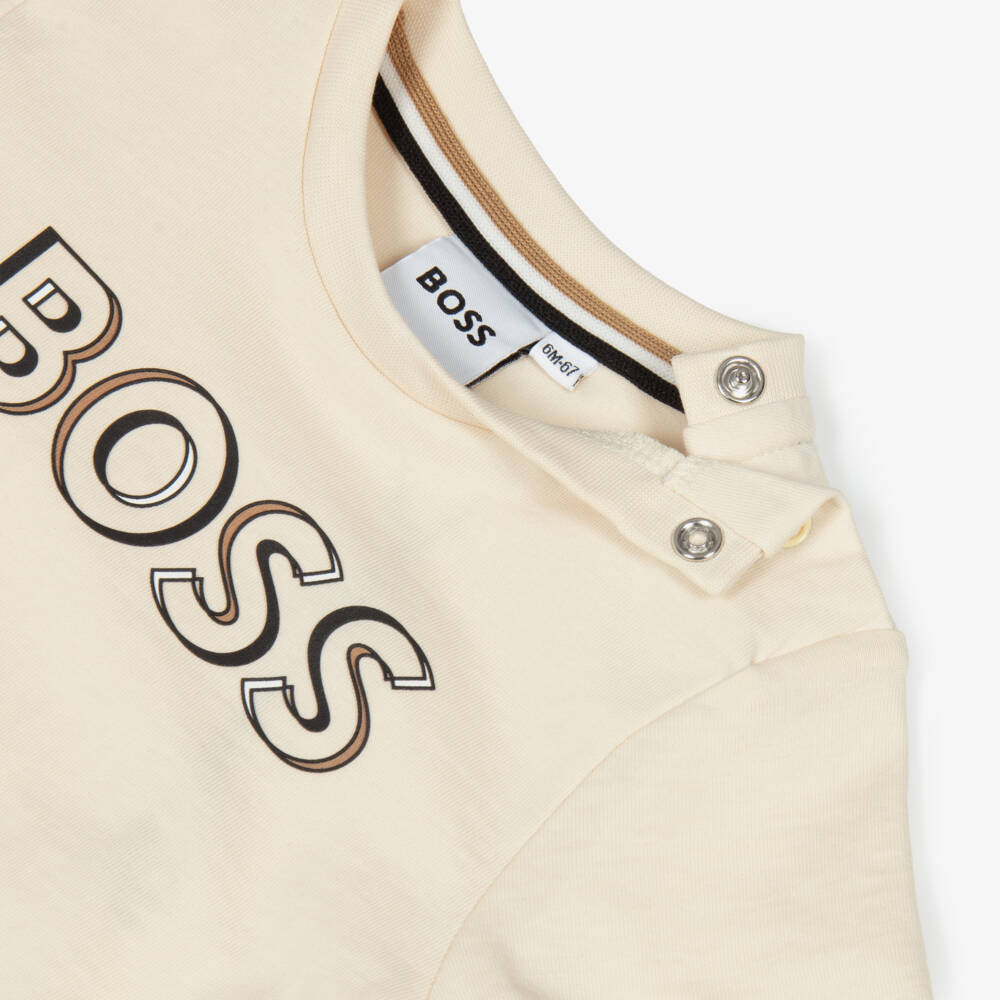 BOSS-Boys Soft Ivory Tee Delight | Childrensalon Outlet