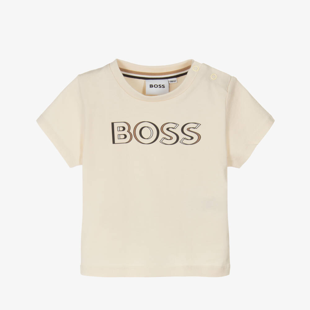 BOSS-Мягкая кремовая футболка для мальчиков | Childrensalon Outlet
