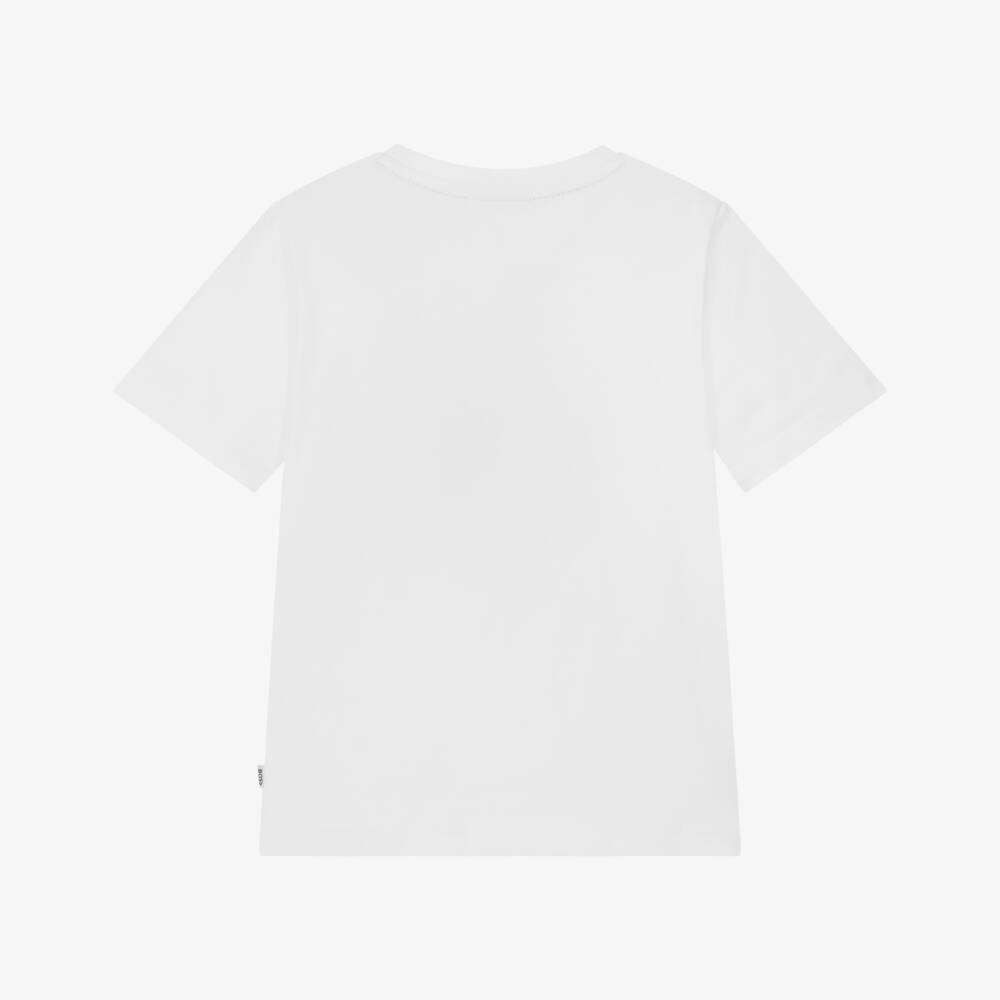 BOSS-Спортивная белая хлопковая футболка для мальчиков | Childrensalon Outlet