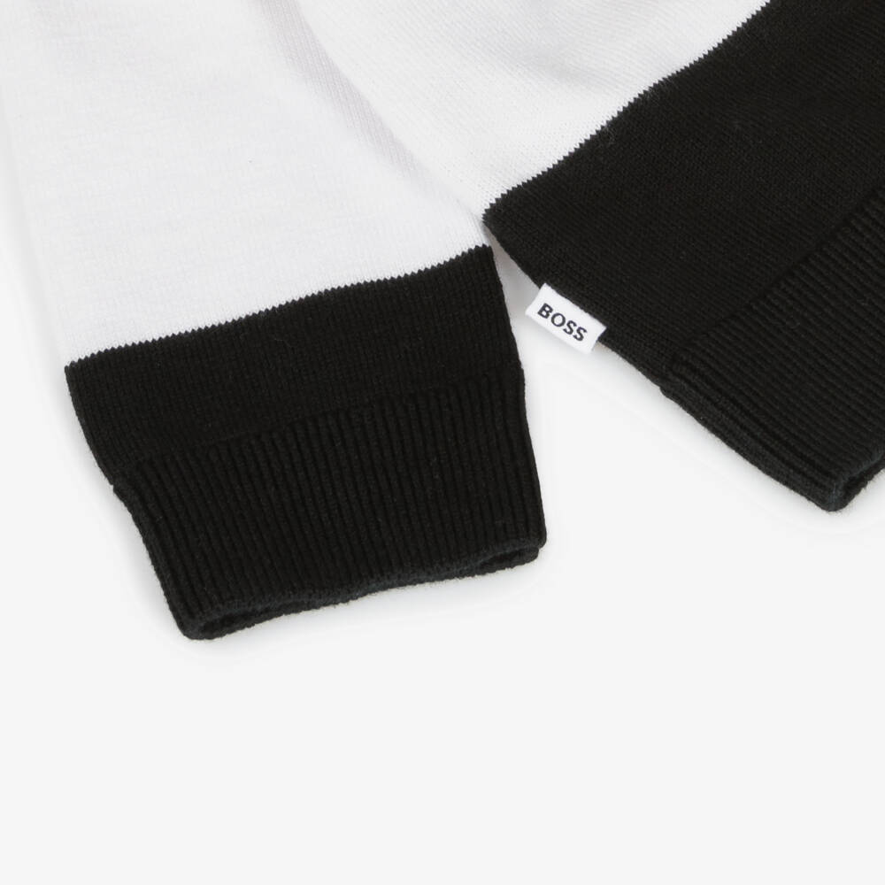 BOSS-Boys Striped Cotton Knit Jumper | Childrensalon Outlet