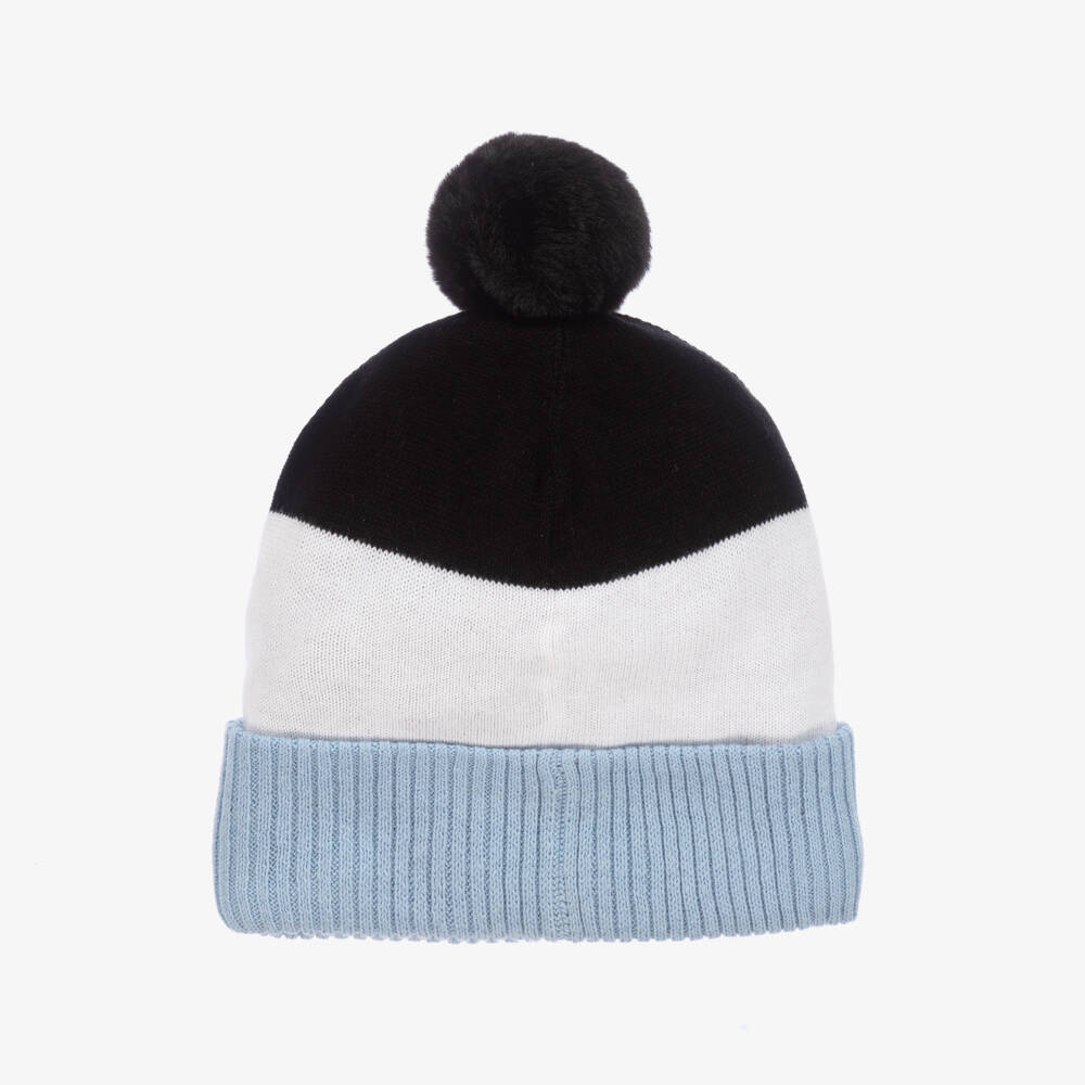 BOSS-Boys Striped Knitted Pom-Pom Hat | Childrensalon Outlet