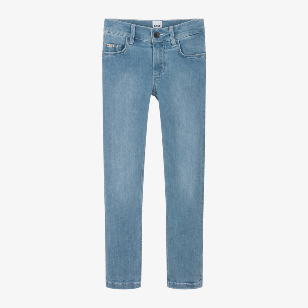 BOSS-Boys Stylish Slim Blue Jeans | Childrensalon Outlet