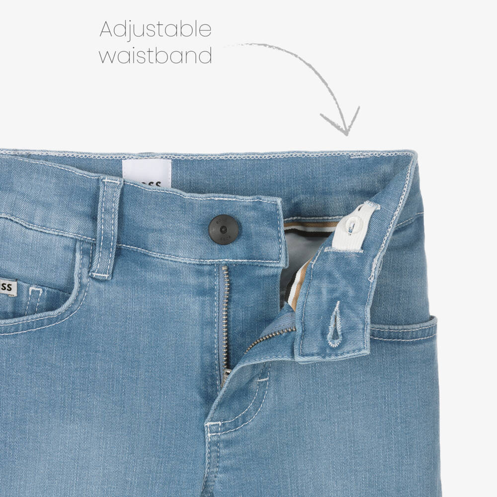 BOSS-Boys Stylish Slim Blue Jeans | Childrensalon Outlet