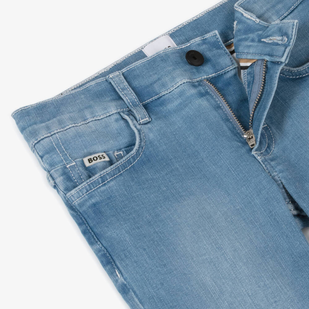 BOSS-Boys Stylish Slim Blue Jeans | Childrensalon Outlet