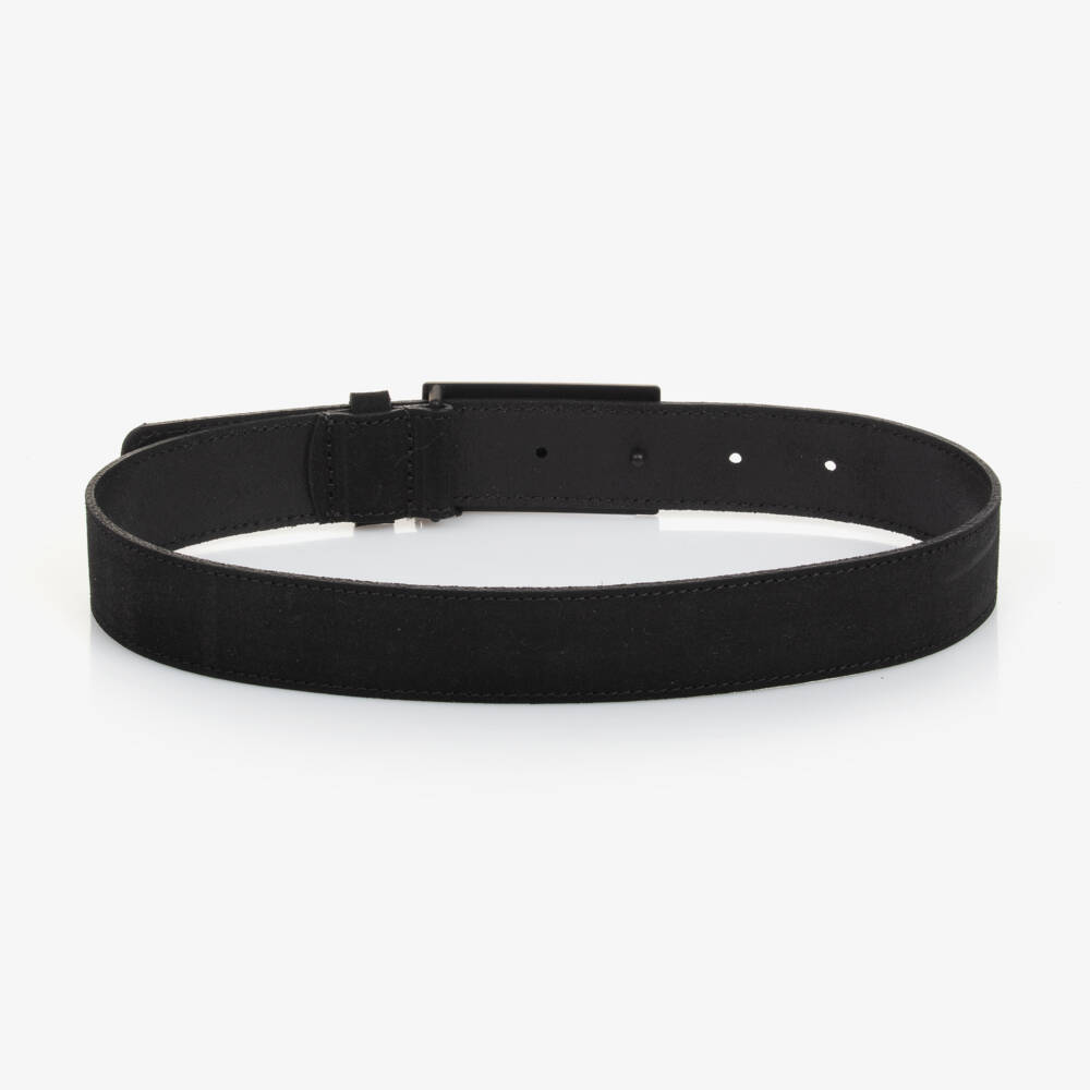 بوس-حزام جلد شامواه لون أسود للأولاد | Childrensalon Outlet