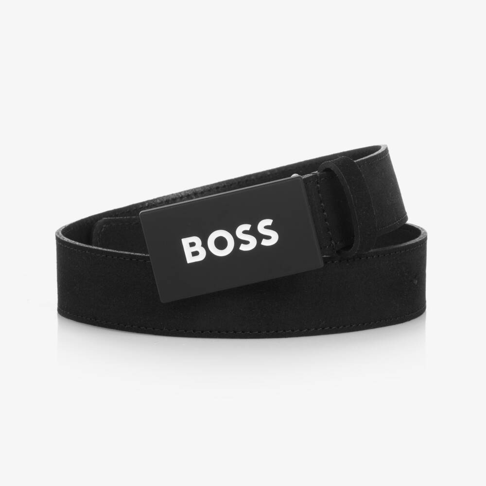 BOSS-Черный ремень из замши для мальчиков | Childrensalon Outlet