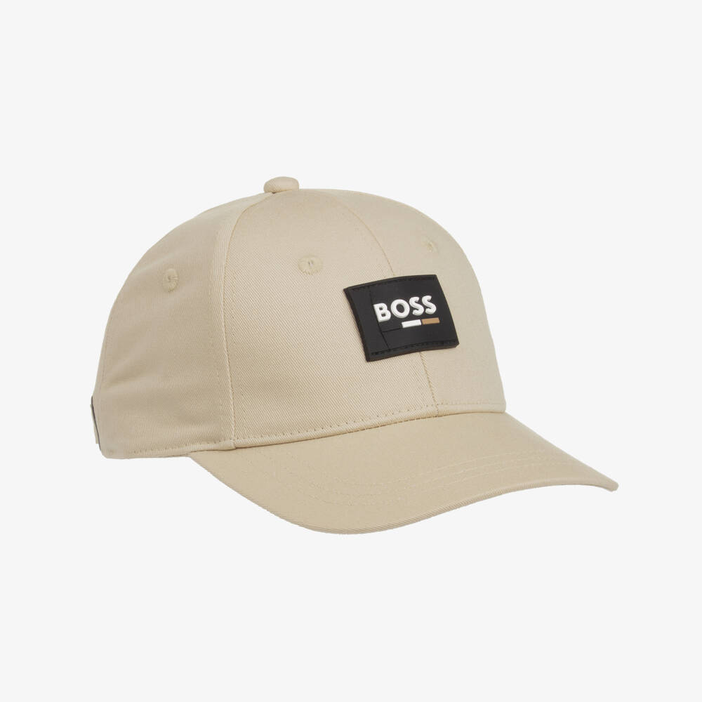 BOSS-Boys Tan Cotton Twill Hat | Childrensalon Outlet