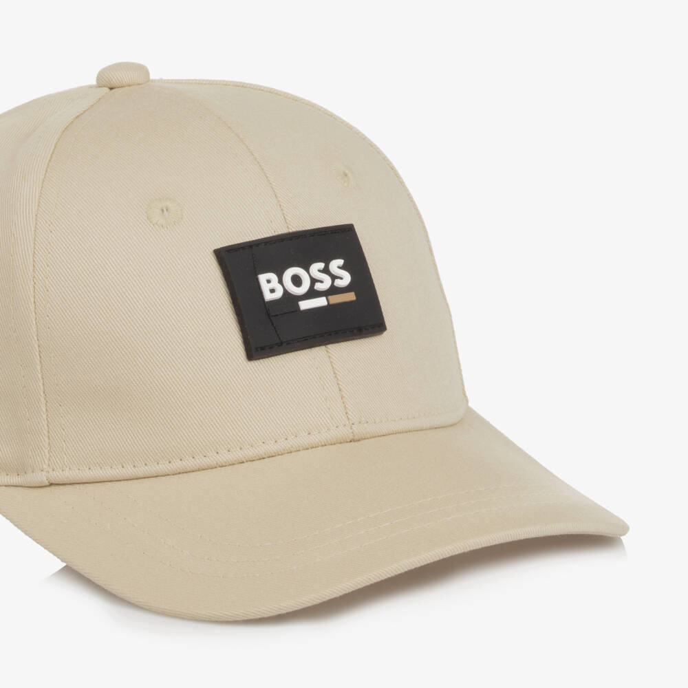 BOSS-Boys Tan Cotton Twill Hat | Childrensalon Outlet