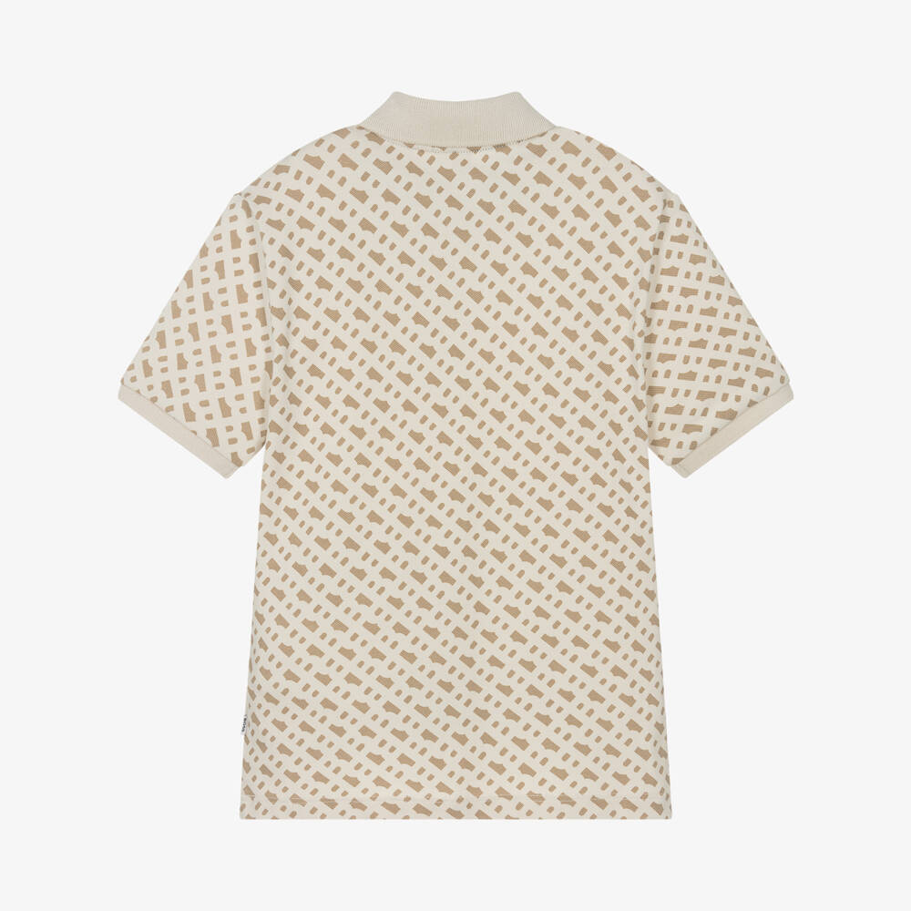BOSS-Boys Tan Signature Piqué Polo | Childrensalon Outlet