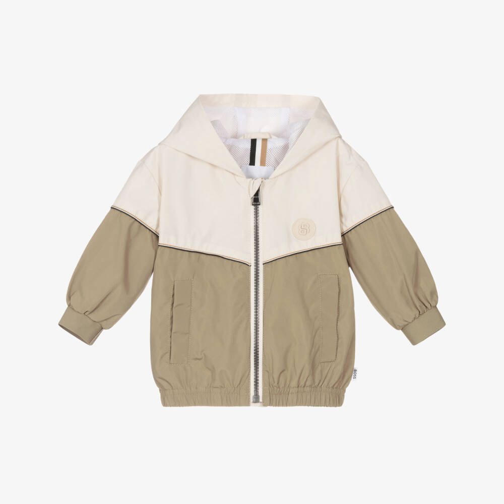 BOSS-Бежевая ветровка с логотипом | Childrensalon Outlet
