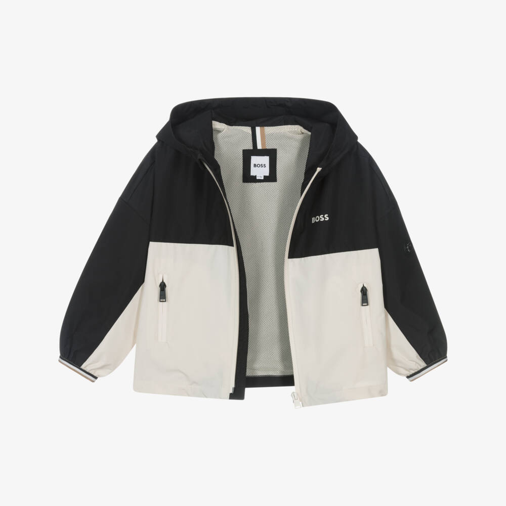 بوس-جاكيت بغطاء رأس بلونين للأولاد | Childrensalon Outlet