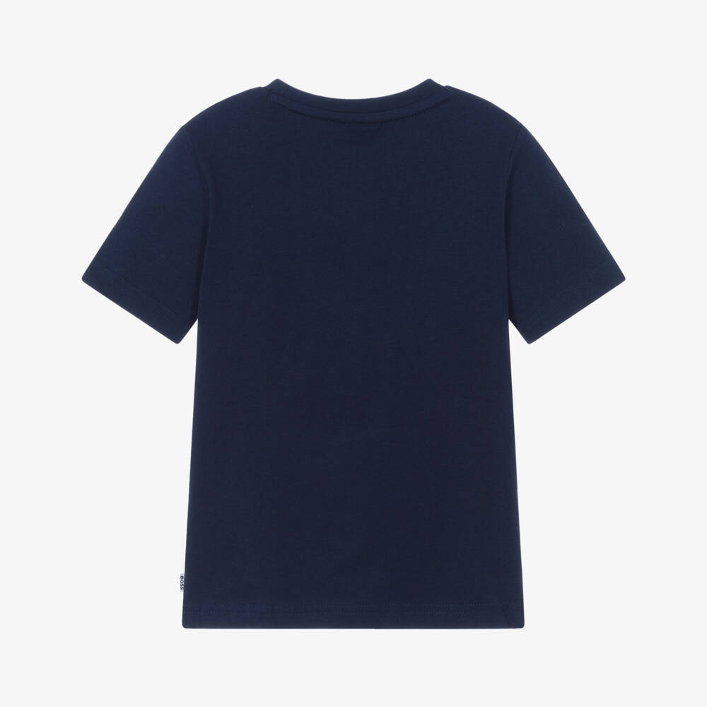 BOSS-Boys Urban Blue Graphic Tee | Childrensalon Outlet