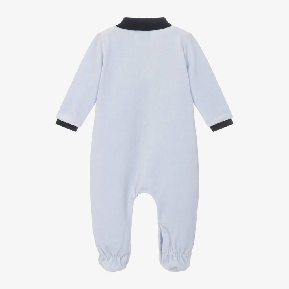 BOSS-Boys Velvety Blue Baby Sleeper | Childrensalon Outlet