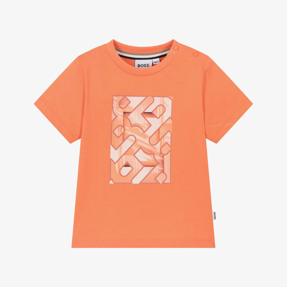 BOSS-Boys Vibrant Cotton Logo Tee | Childrensalon Outlet