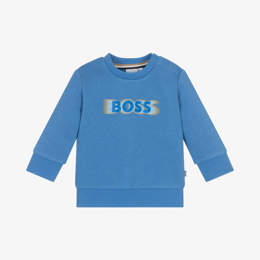 BOSS-بلوفر قطني زاهي للأولاد | Childrensalon Outlet