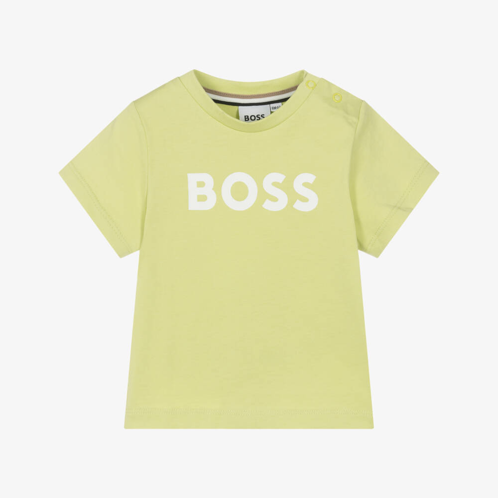 BOSS-تيشيرت قطن أخضر زاهي للأولاد | Childrensalon Outlet