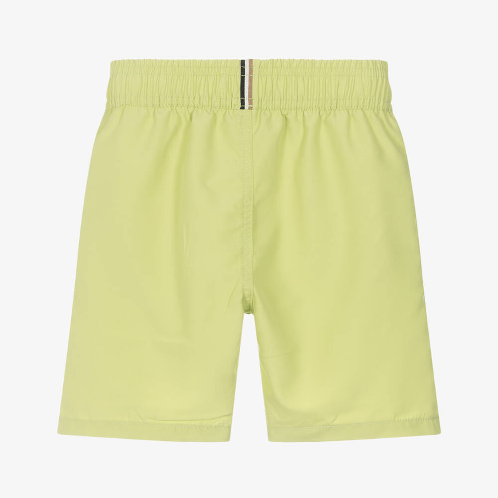 BOSS-Boys Vibrant Green Swim Trunks | Childrensalon Outlet
