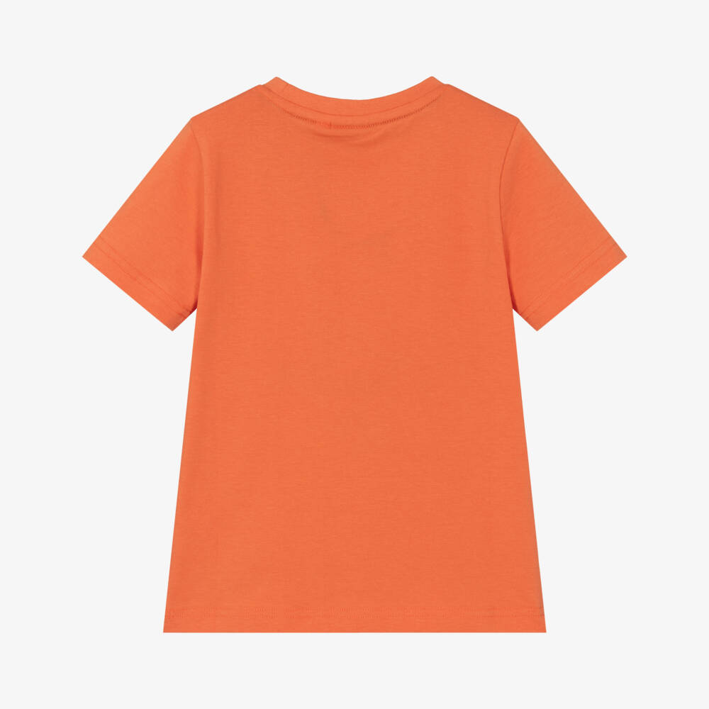 BOSS-Яркая оранжевая хлопковая футболка для мальчиков | Childrensalon Outlet