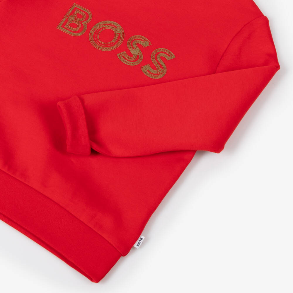 BOSS-Boys Vibrant Red Knit Pullover | Childrensalon Outlet