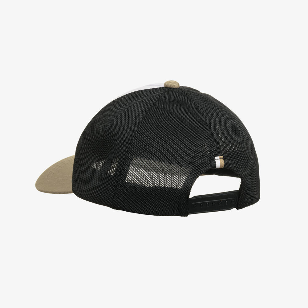 BOSS-Boys White & Beige Colourblock Cap | Childrensalon Outlet