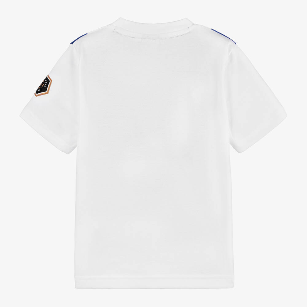 BOSS-Boys White Cotton Football T-Shirt | Childrensalon Outlet