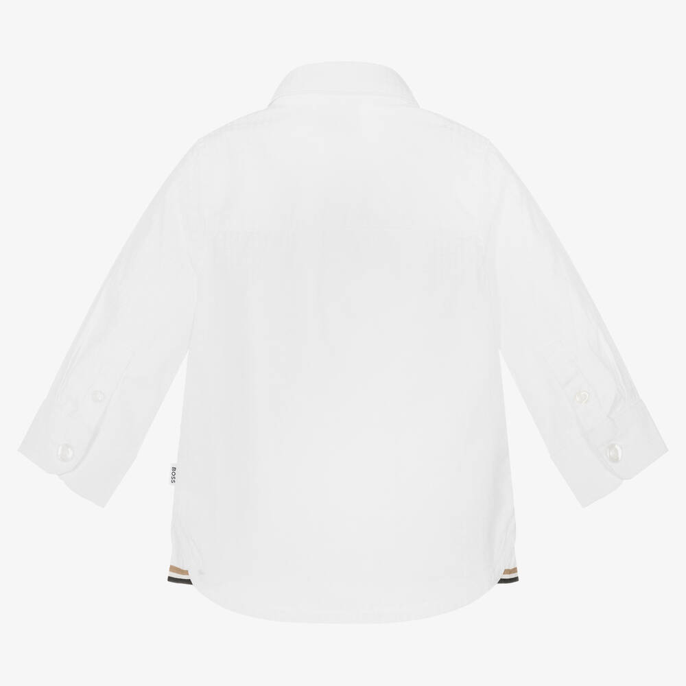 BOSS Chemise blanche en coton Gar on Childrensalon Outlet