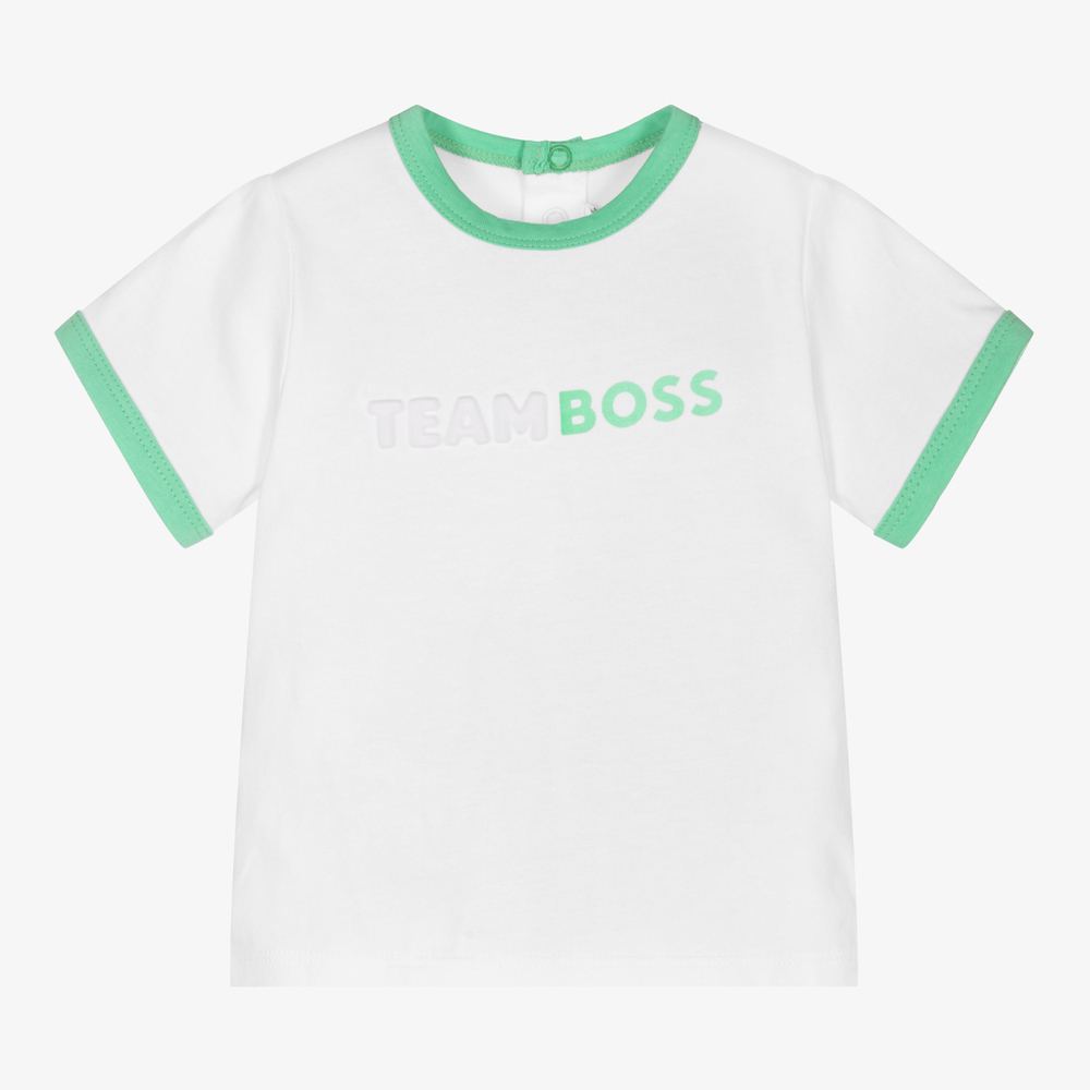 BOSS - T-shirt blanc en coton Garçon | Childrensalon