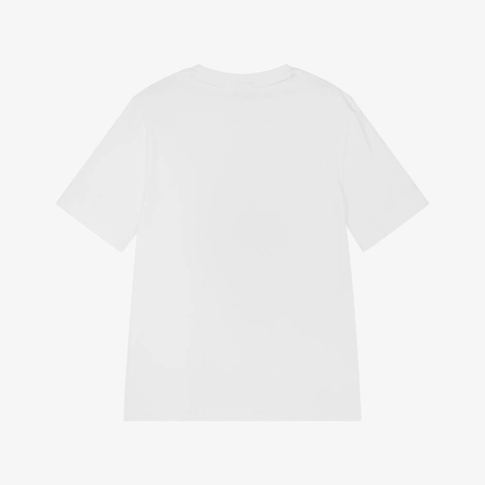 BOSS-Boys White Cotton Monogram Logo T-Shirt | Childrensalon Outlet