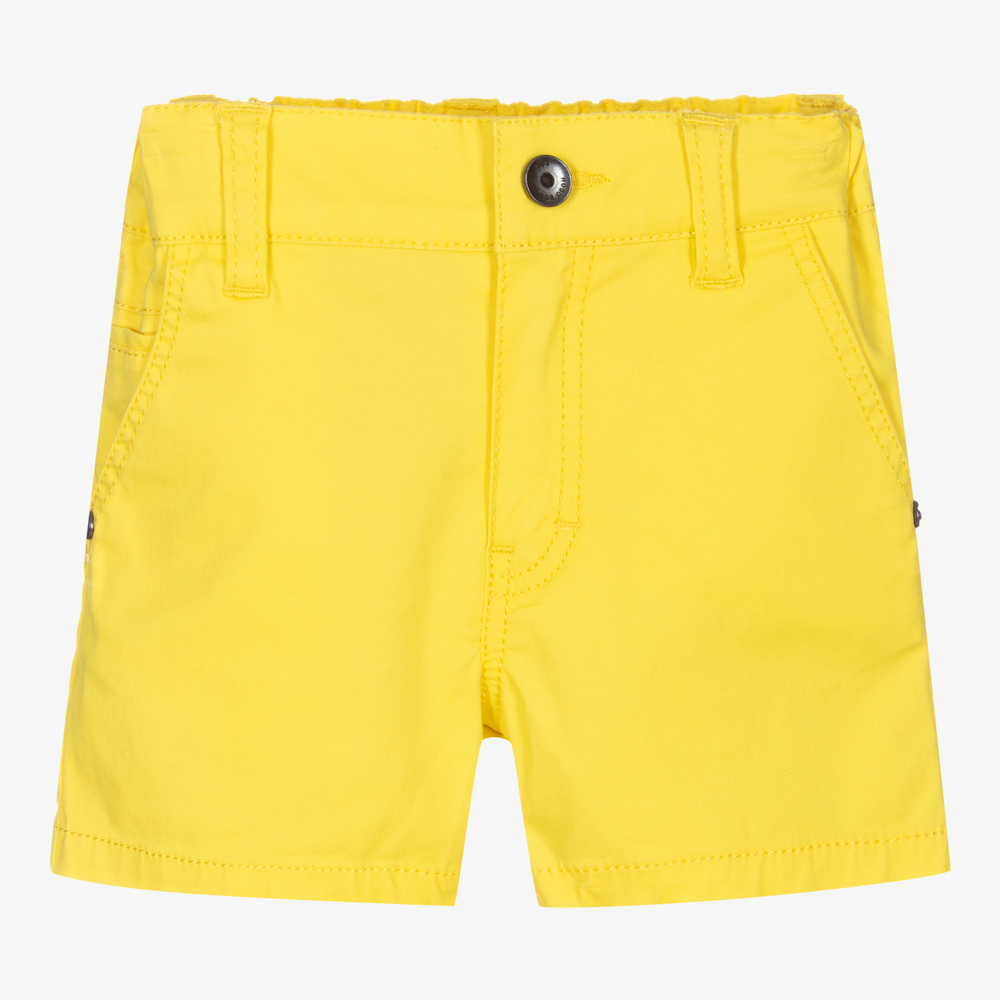 BOSS - Boys Yellow Cotton Shorts | Childrensalon