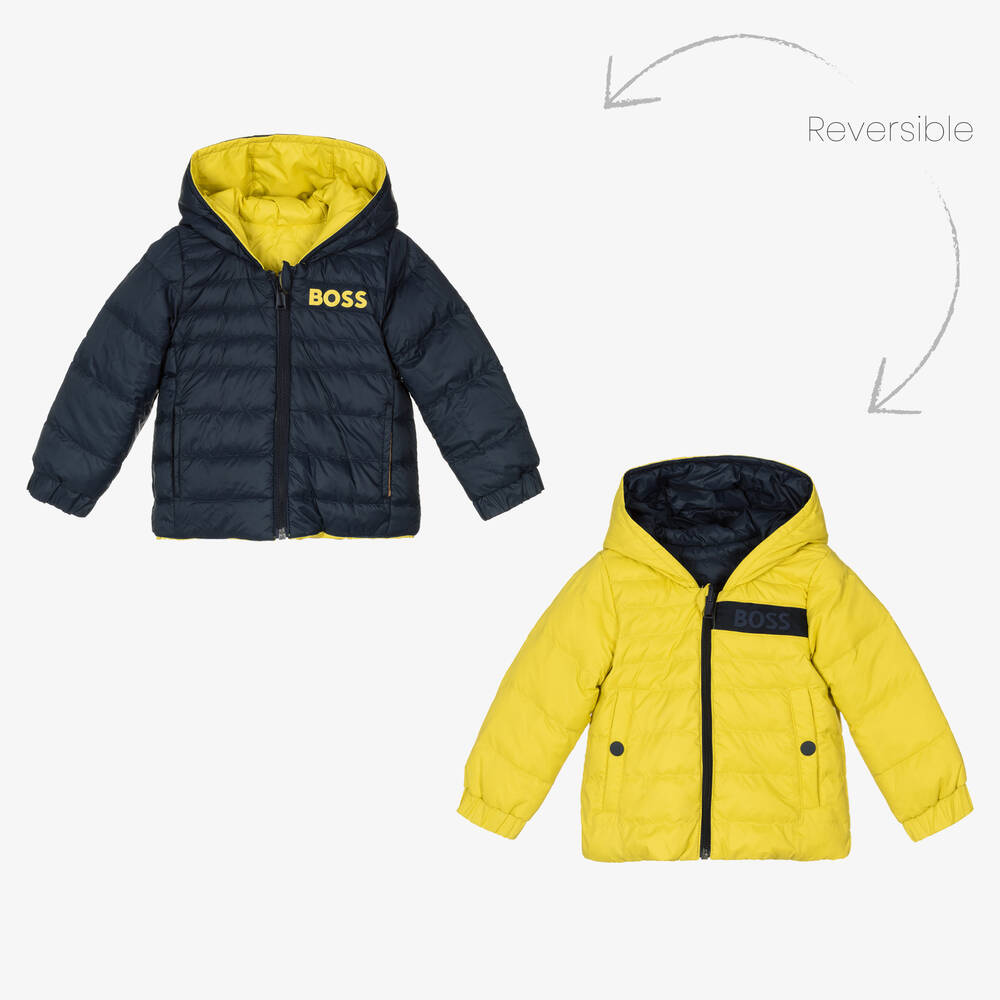 BOSS - Желтая двусторонняя куртка для мальчиков | Childrensalon