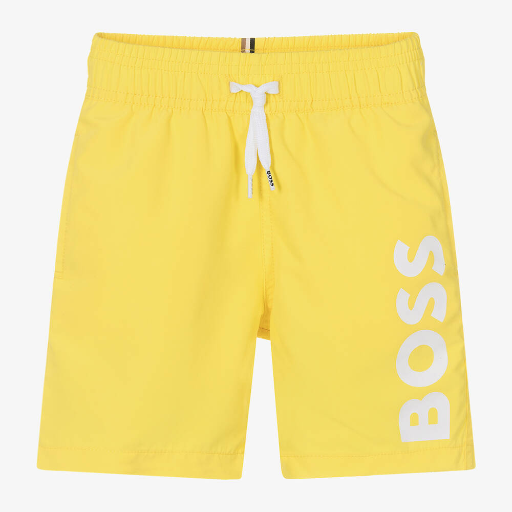 BOSS-Желтые плавки-шорты для мальчиков | Childrensalon Outlet