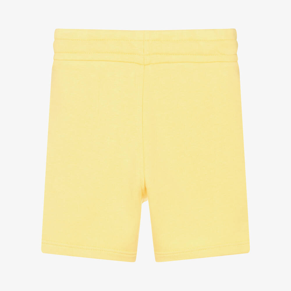 BOSS-شورت قطن جيرسي لون أصفر وأبيض للأولاد | Childrensalon Outlet