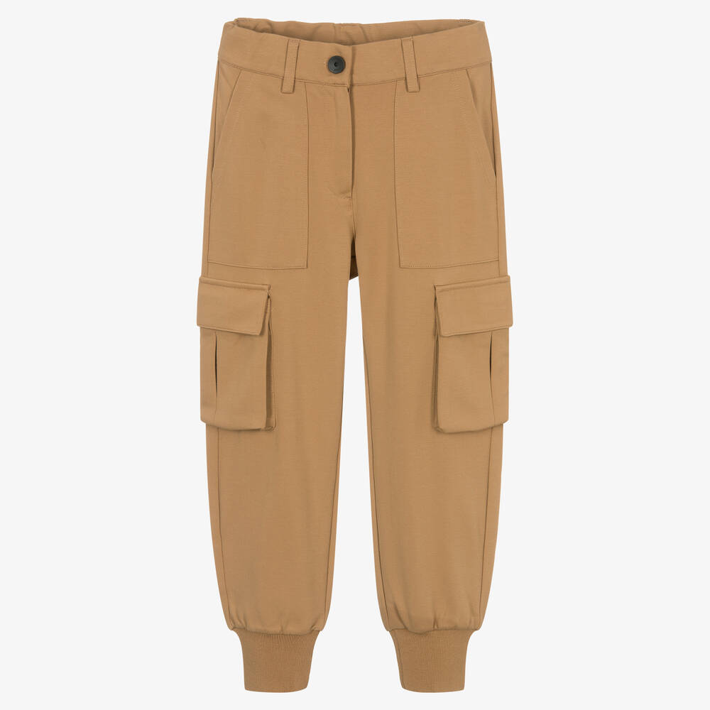 BOSS - Бежевые трикотажные брюки карго | Childrensalon