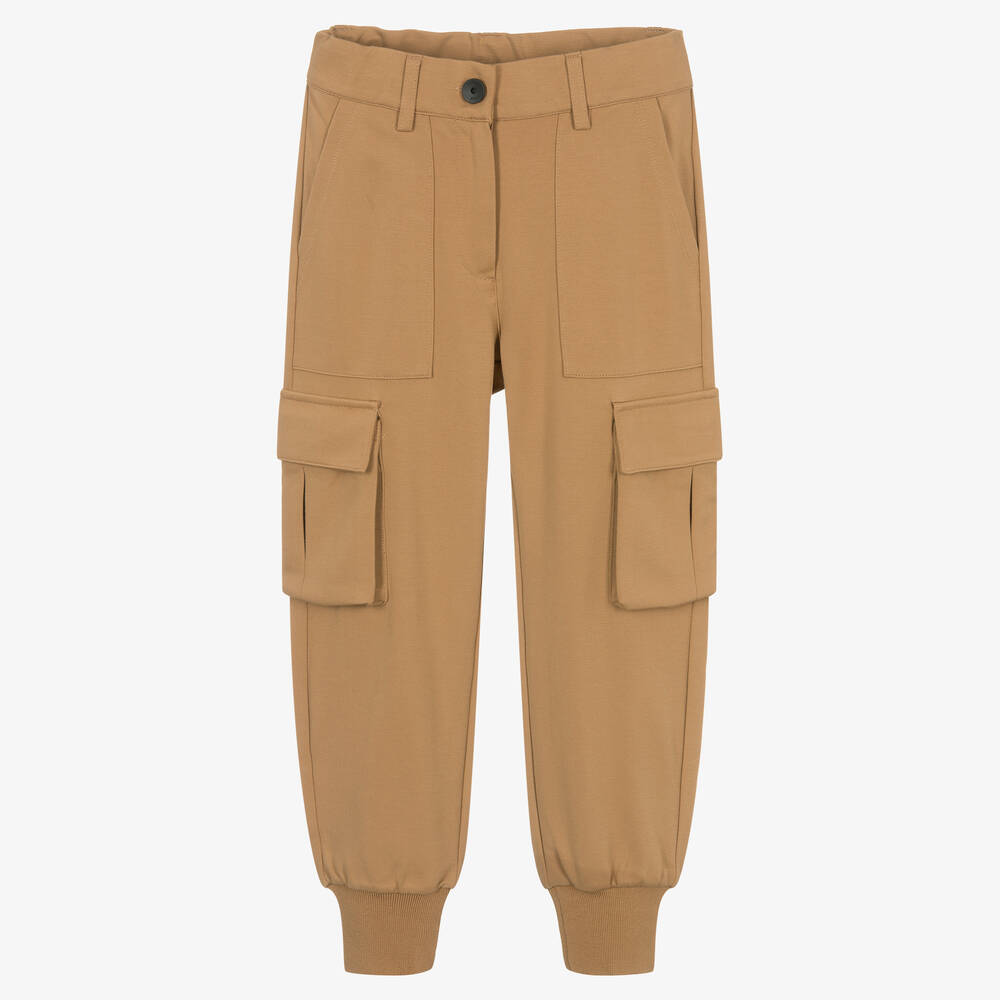 BOSS - Girls Beige Milano Cargo Trousers | Childrensalon