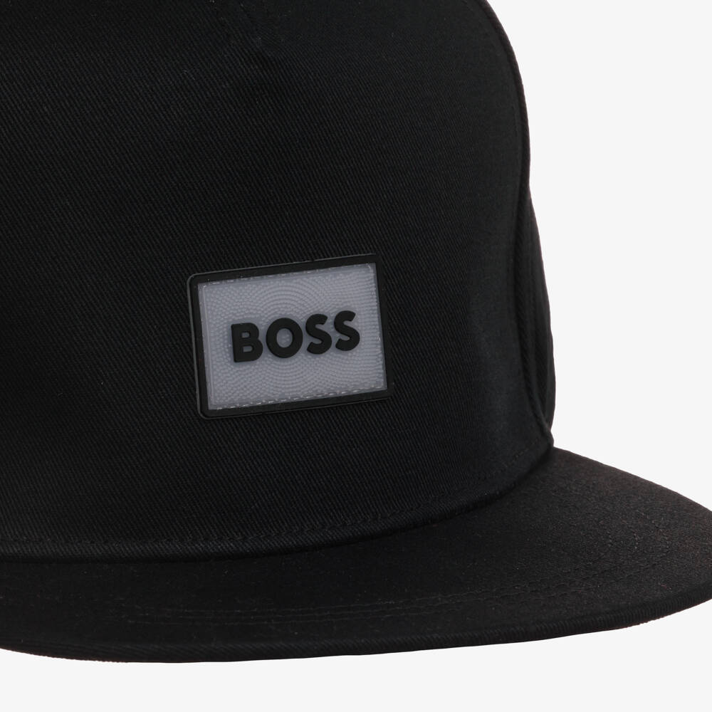BOSS-Girls Black Cotton Logo Hat | Childrensalon Outlet