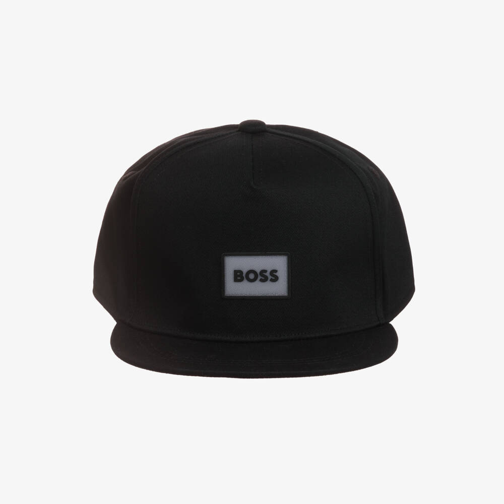 BOSS-Girls Black Cotton Logo Hat | Childrensalon Outlet