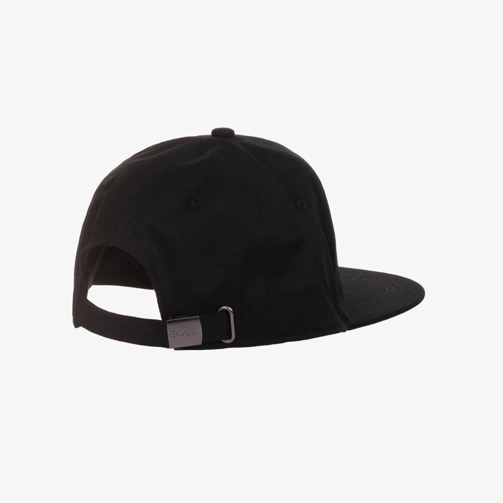 BOSS-Girls Black Cotton Twill Logo Cap | Childrensalon Outlet