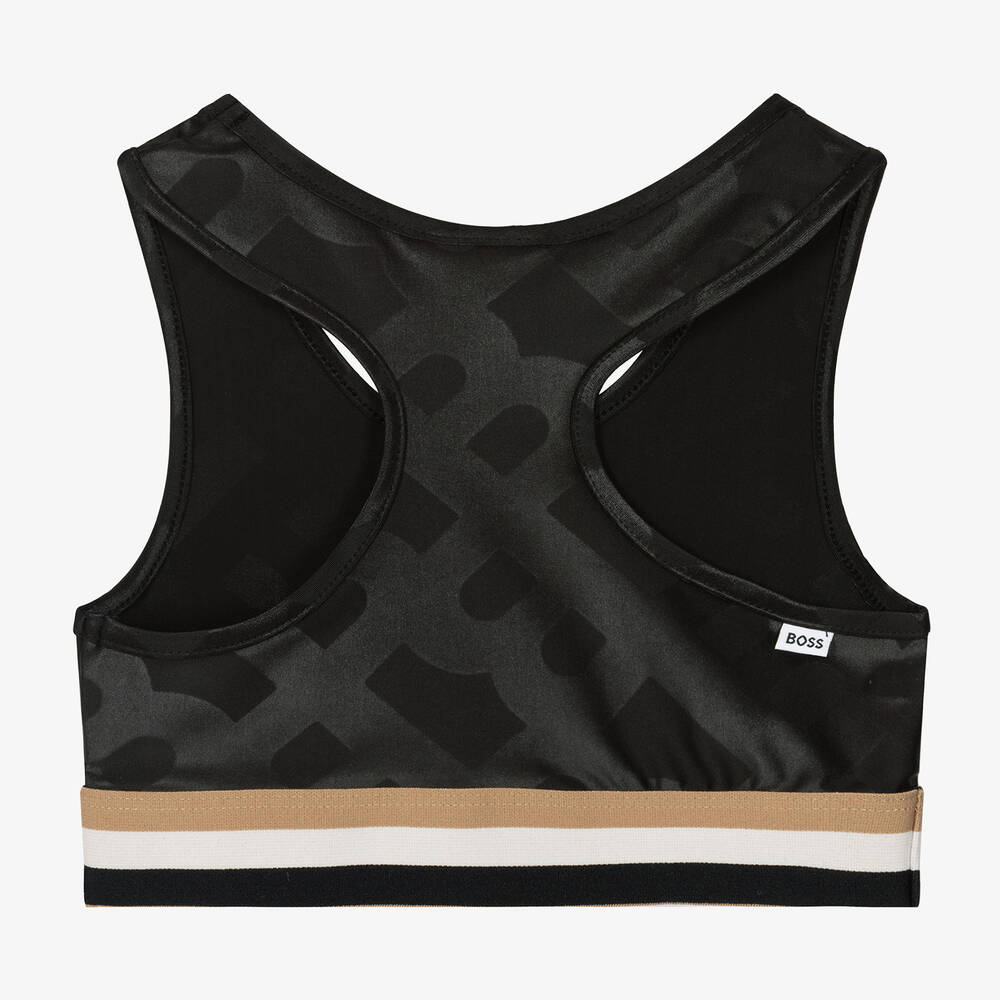 BOSS-Черный спортивный топ для девочек | Childrensalon Outlet
