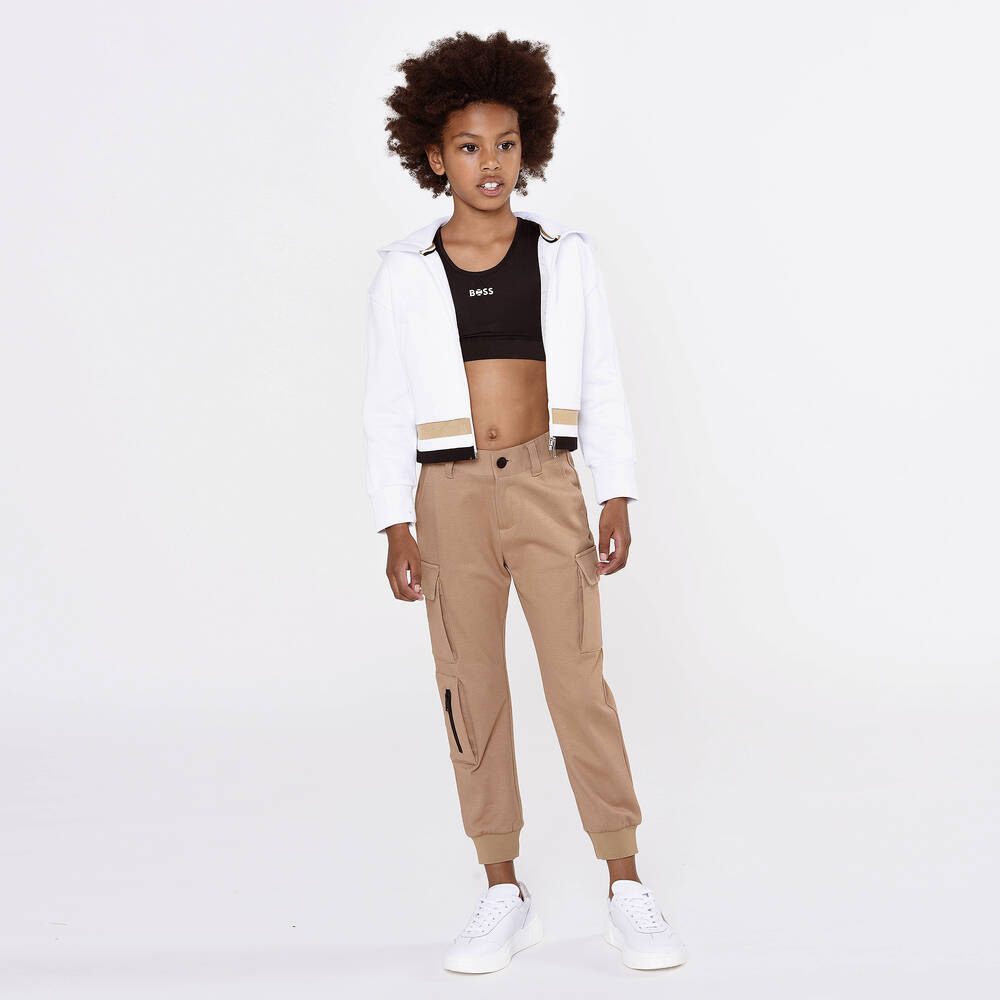 BOSS-Черный спортивный топ для девочек | Childrensalon Outlet