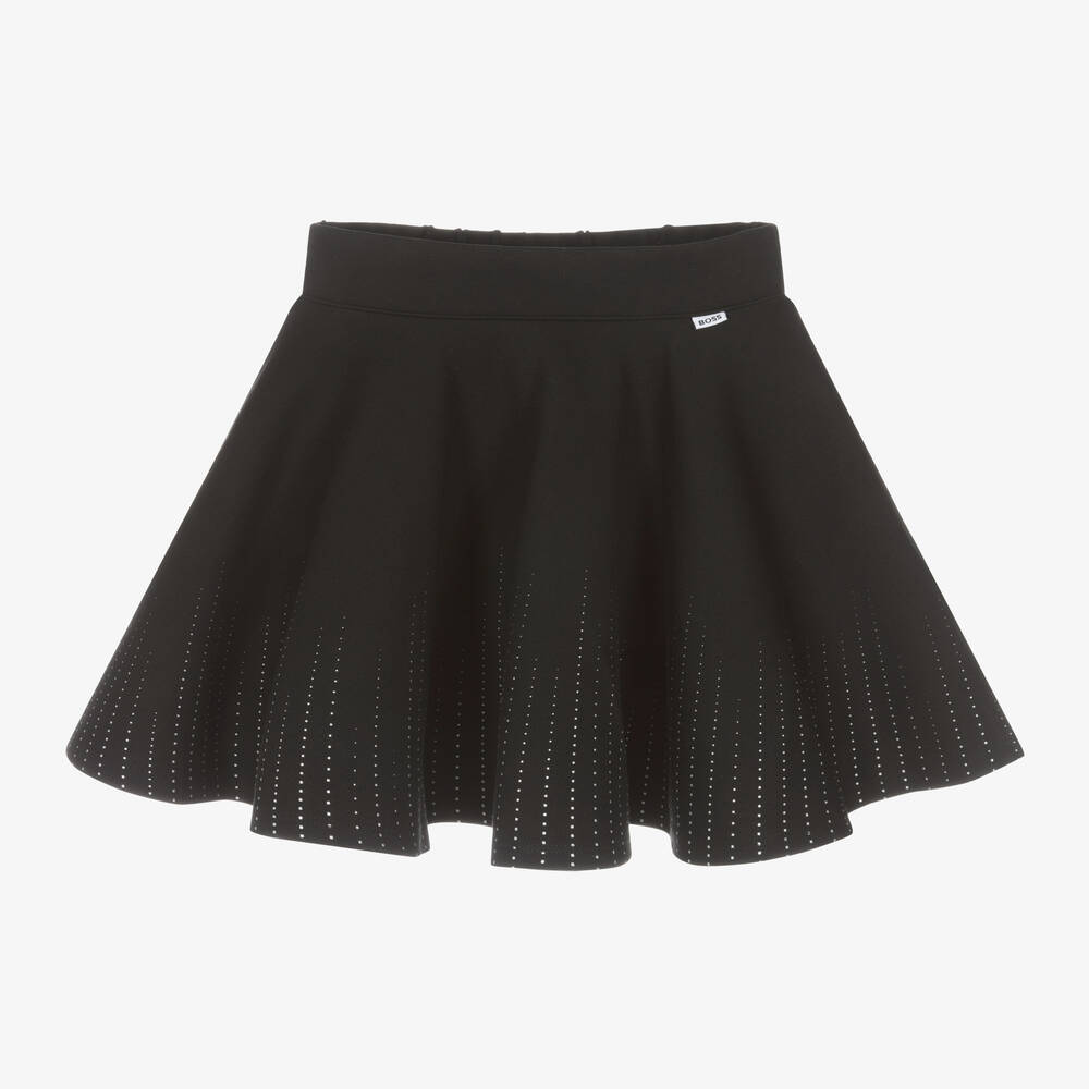 BOSS-Girls Black Milano Jersey Skirt | Childrensalon Outlet