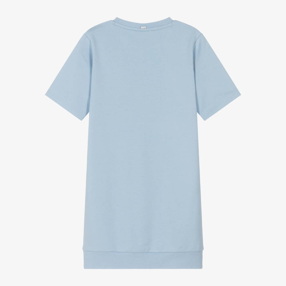 BOSS-فستان تريكو أزرق سماوي للبنات | Childrensalon Outlet